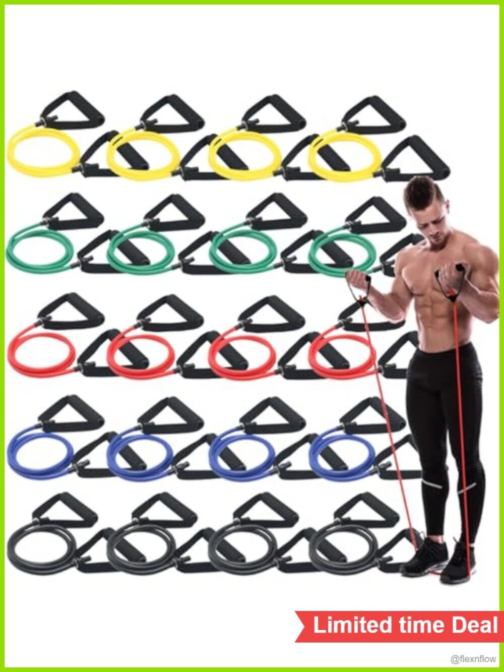 20 Pcs Resistance Bands Set with Handles for Home Workouts Strength Training